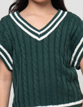 Nevada Rajut Cable Knit Stripe Vest Anak Perempuan