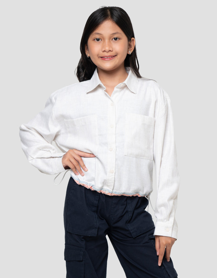 Nevada Stopper Motif Garis Kemeja Anak Perempuan
