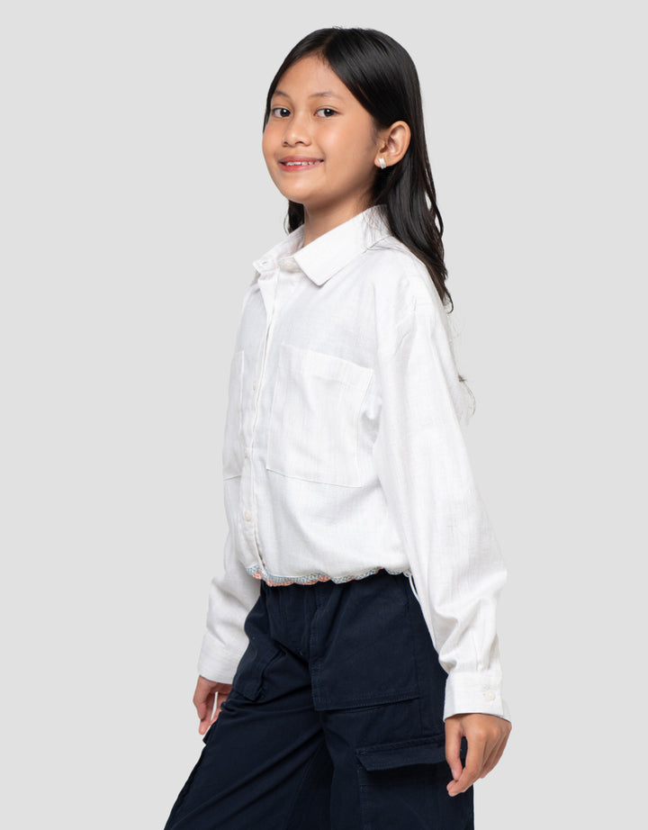 Nevada Stopper Motif Garis Kemeja Anak Perempuan