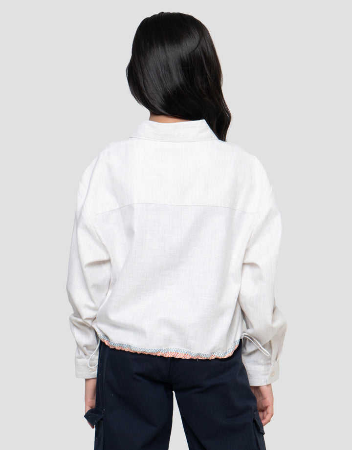Nevada Stopper Motif Garis Kemeja Anak Perempuan