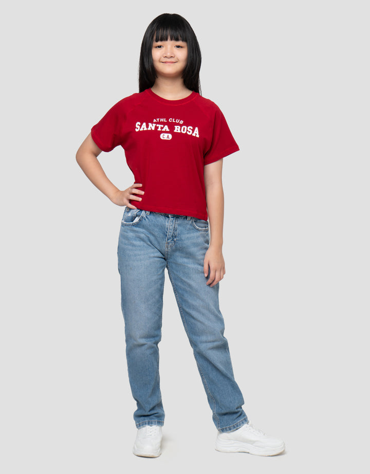 Nevada Raglan Spandex Santa Rosa Kaos Anak Perempuan