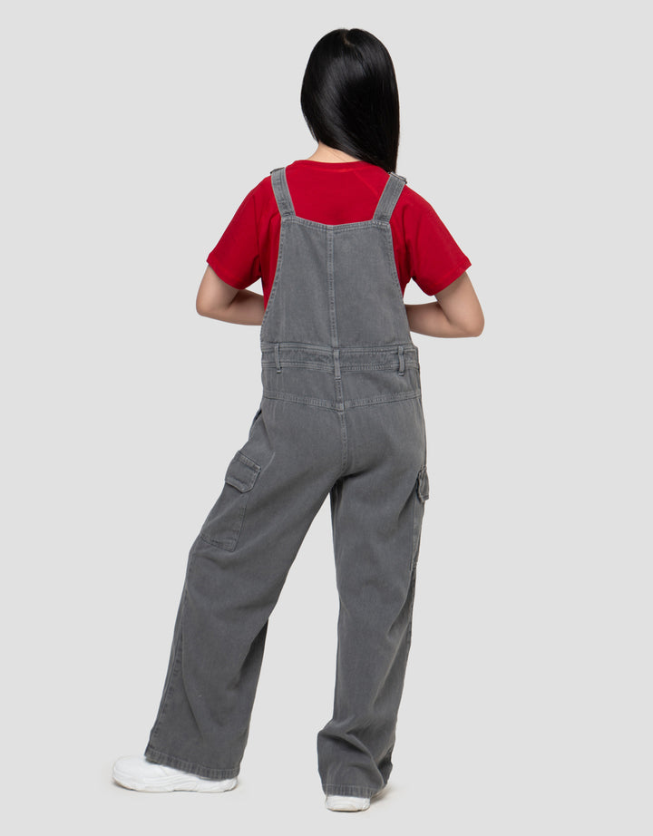 Nevada Kantong Jumpusuit Denim Anak Perempuan