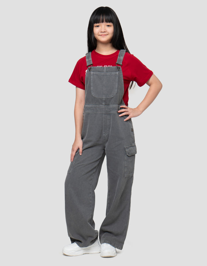 Nevada Kantong Jumpusuit Denim Anak Perempuan