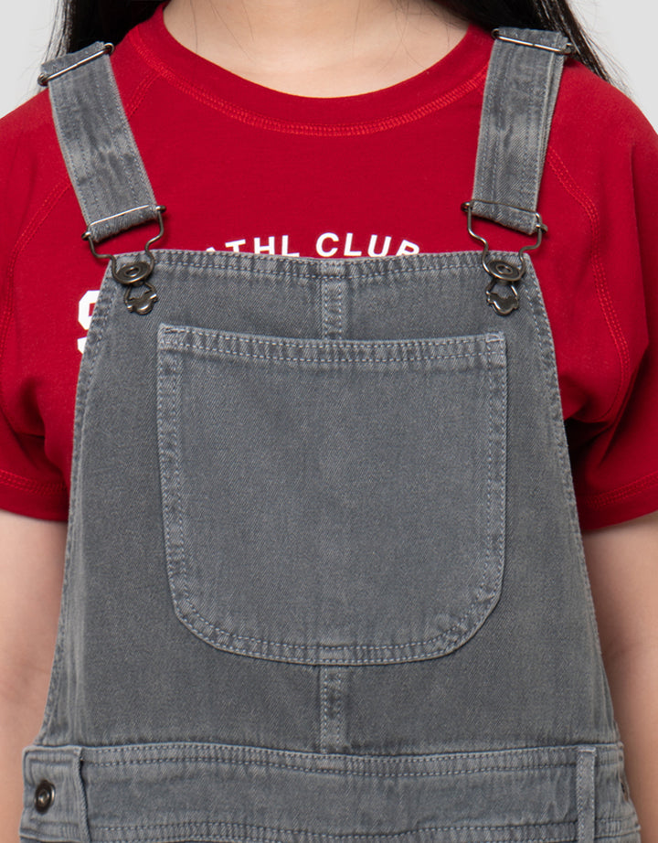 Nevada Kantong Jumpusuit Denim Anak Perempuan