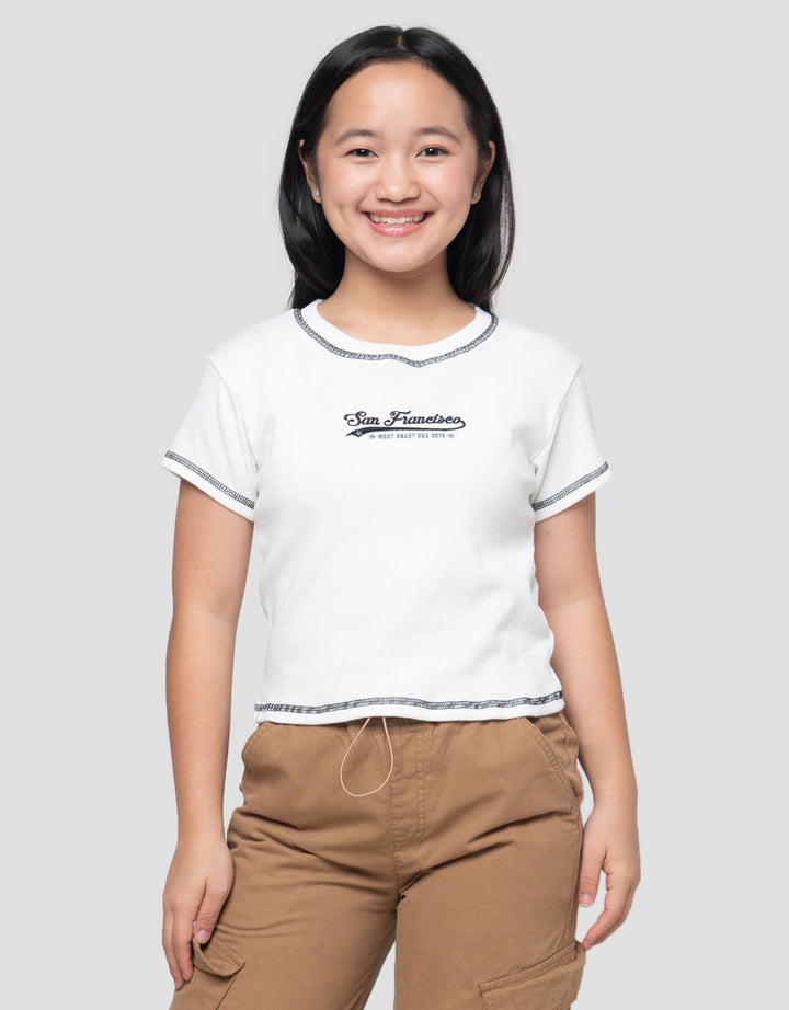 Nevada Stitching Embro Kaos Anak Perempuan
