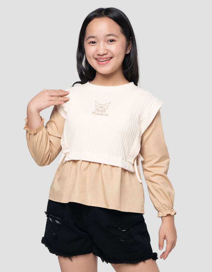 Character Kuromi Rompi Kemeja Anak Perempuan