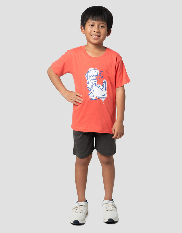 Little M Dino Crayon Pakaian Setelan Anak Laki-laki