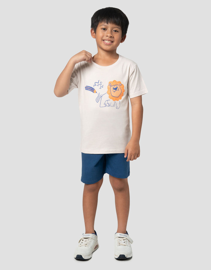 Little M Lion Crayon Pakaian Setelan Anak Laki-laki