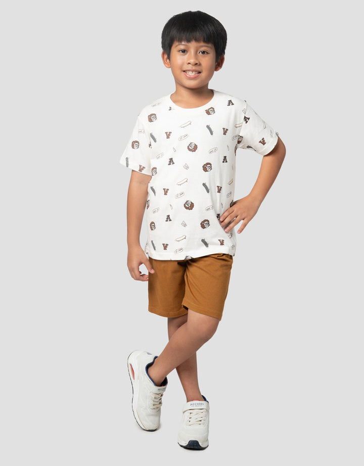 Little M Lion Skate Fullprint Pakaian Setelan Anak Laki-laki