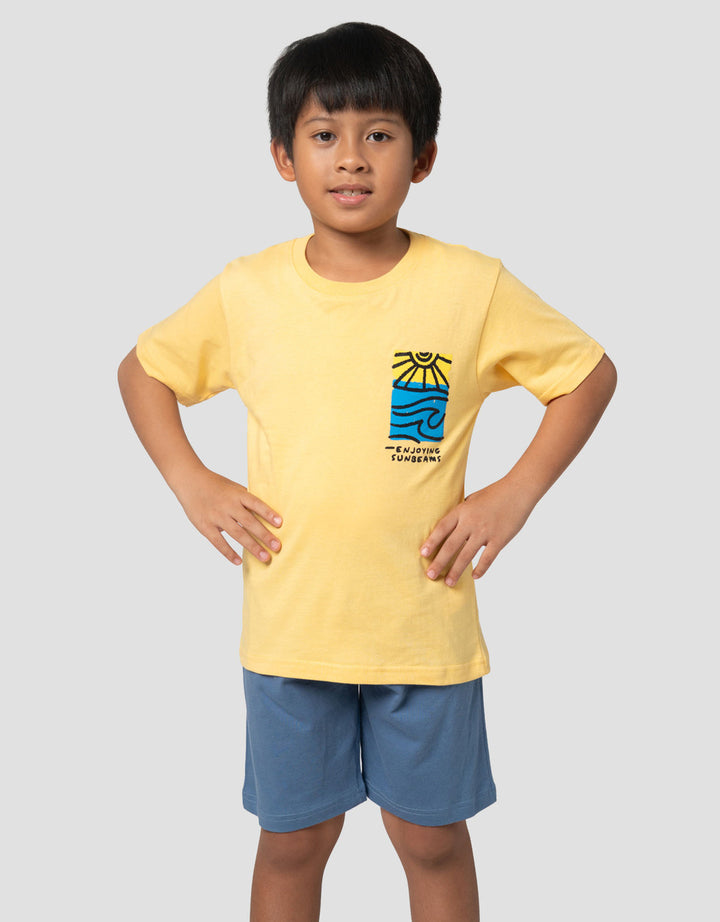 Little M Beach Enjoing Sunbeam Pakaian Setelan Anak Laki-laki