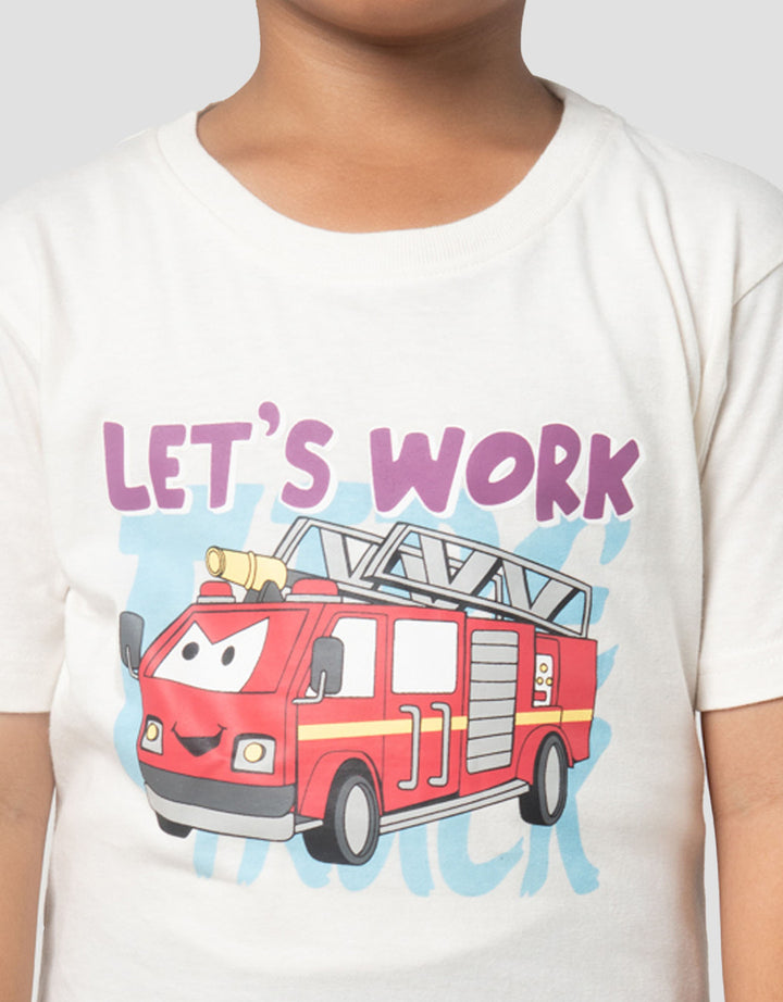 Little M Fire Fighter Lets Work Pakaian Setelan Anak Laki-laki