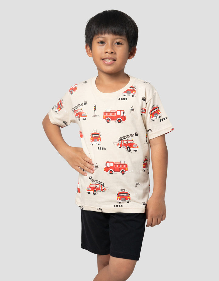 Little M Fire Fighter Road Pakaian Setelan Anak Laki-laki