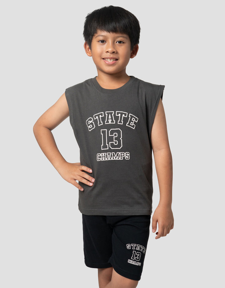 Little M Singlet State 13 Champs Pakaian Setelan Anak Laki-laki