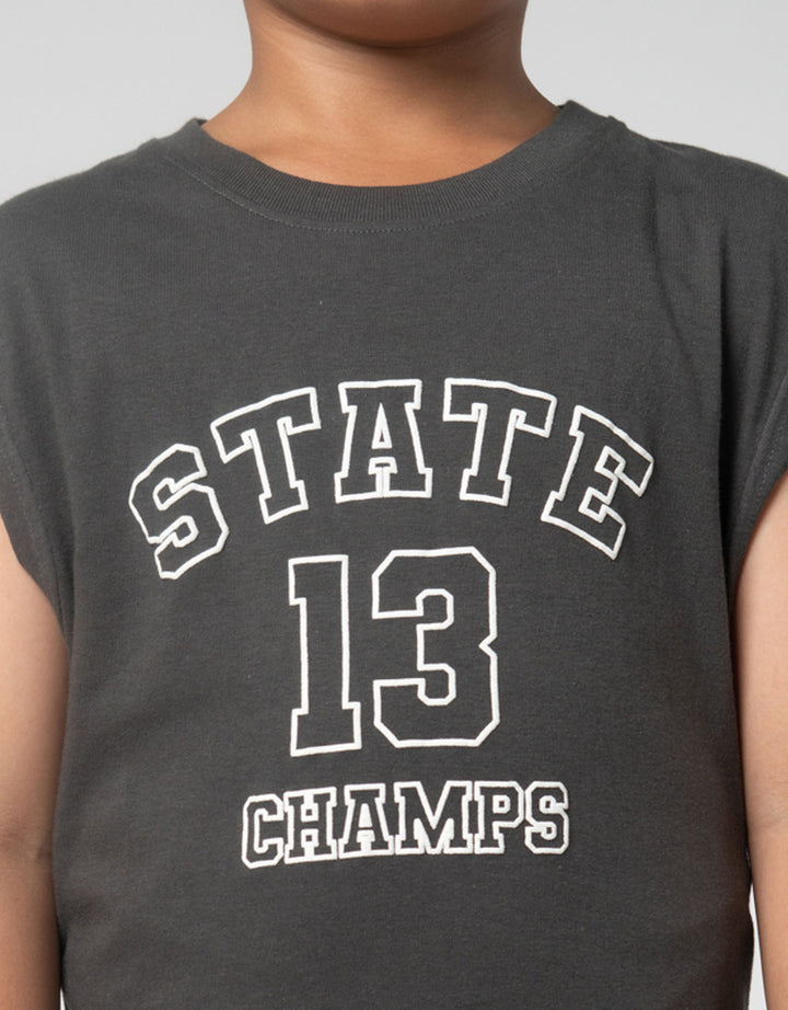 Little M Singlet State 13 Champs Pakaian Setelan Anak Laki-laki