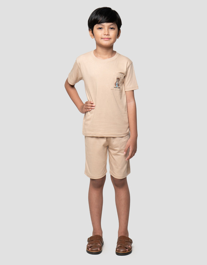 Little M Kantong Bear Stay Cool Pakaian Setelan Anak Laki-laki