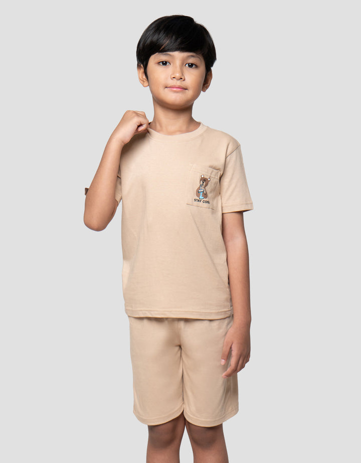 Little M Kantong Bear Stay Cool Pakaian Setelan Anak Laki-laki
