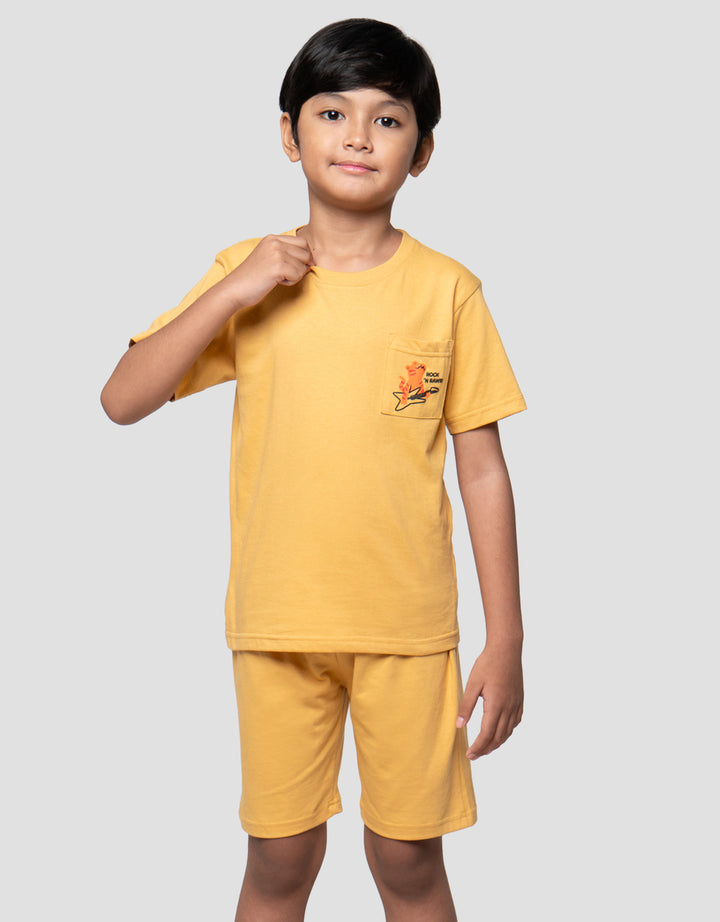 Little M Kantong Tiger Rock N Rawr Pakaian Setelan Anak Laki-laki