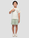 Little M Stripe Bear Pakaian Setelan Anak Laki-laki