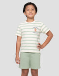 Little M Stripe Bear Pakaian Setelan Anak Laki-laki