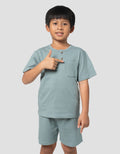 Little M Henley Kantong Polos Pique Pakaian Setelan Anak Laki-laki