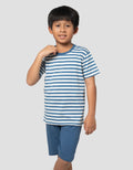 Little M Stripe Kecil Yarndye Pakaian Setelan Anak Laki-laki