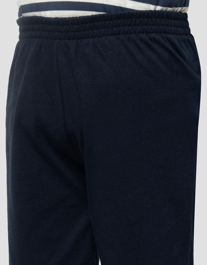 Little M Stripe Kecil Yarndye Pakaian Setelan Anak Laki-laki