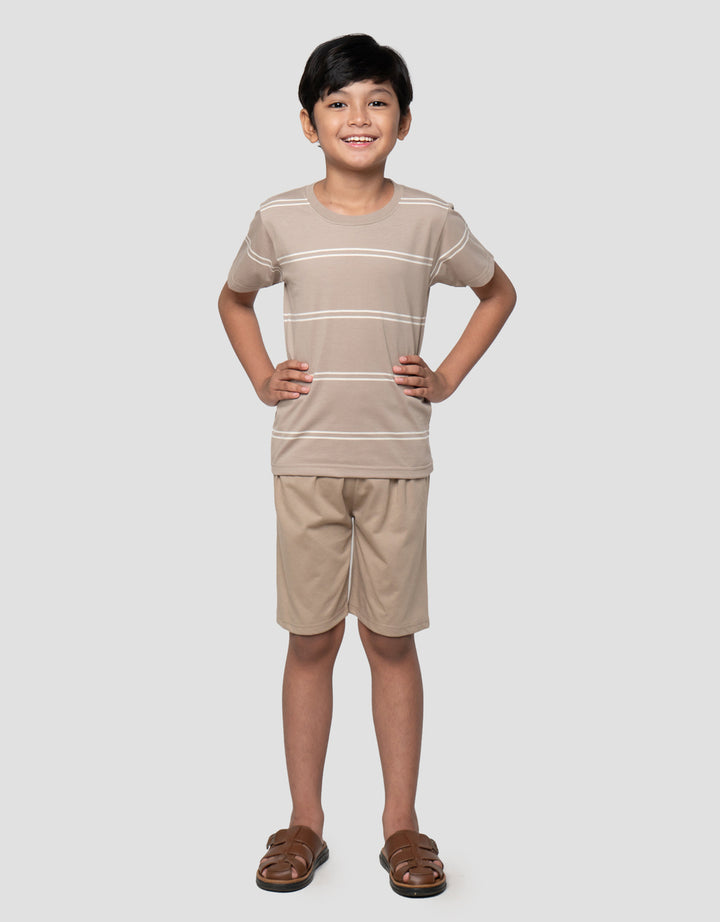 Little M Stripe Jeda Yarndye Pakaian Setelan Anak Laki-laki