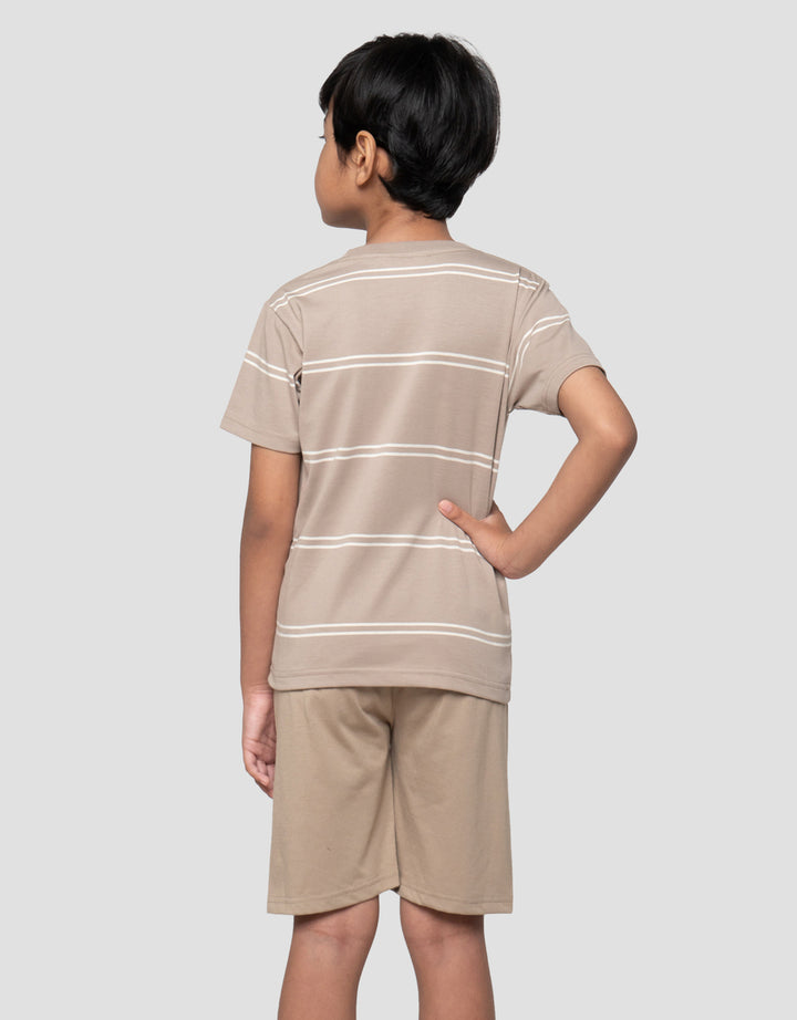 Little M Stripe Jeda Yarndye Pakaian Setelan Anak Laki-laki