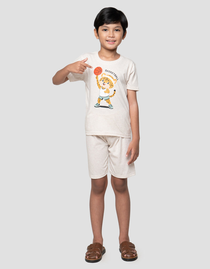 Little M Tiger Basketball Pakaian Setelan Anak Laki-laki