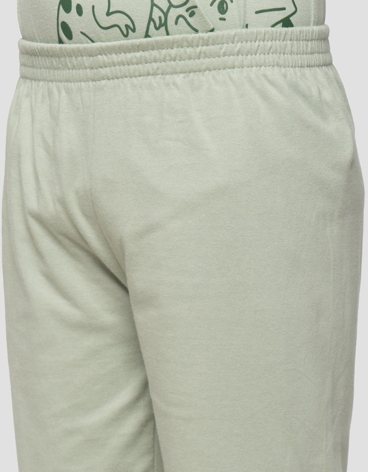 Little M Dino Outline Pakaian Setelan Anak Laki-laki