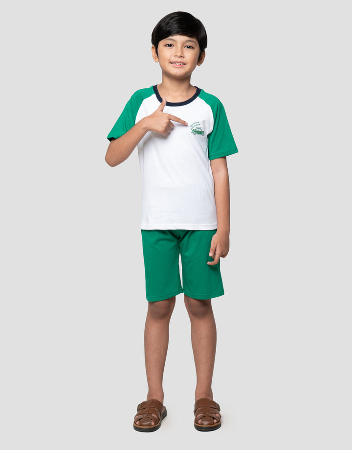 Little M Raglan Ar Vacation Adventure Pakaian Setelan Anak Laki-laki