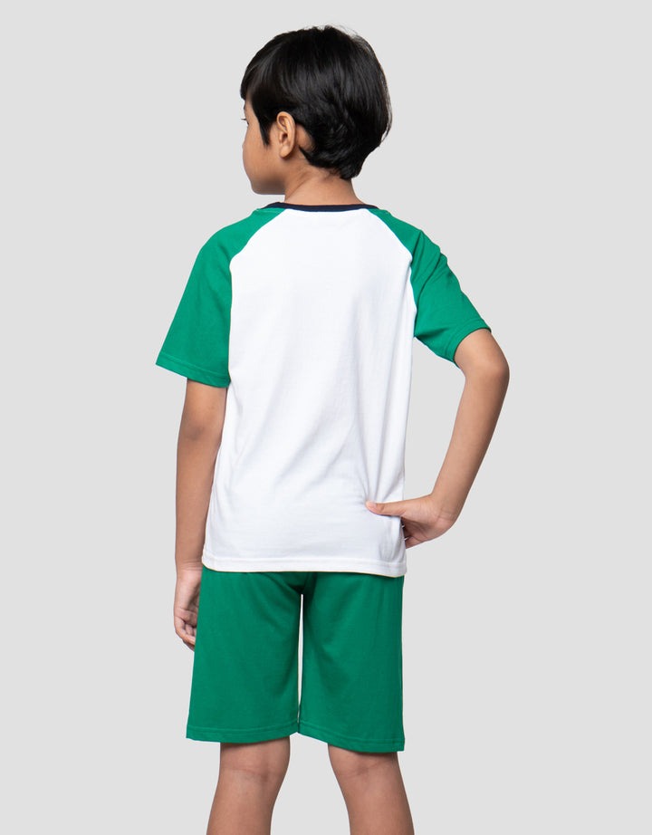 Little M Raglan Ar Vacation Adventure Pakaian Setelan Anak Laki-laki