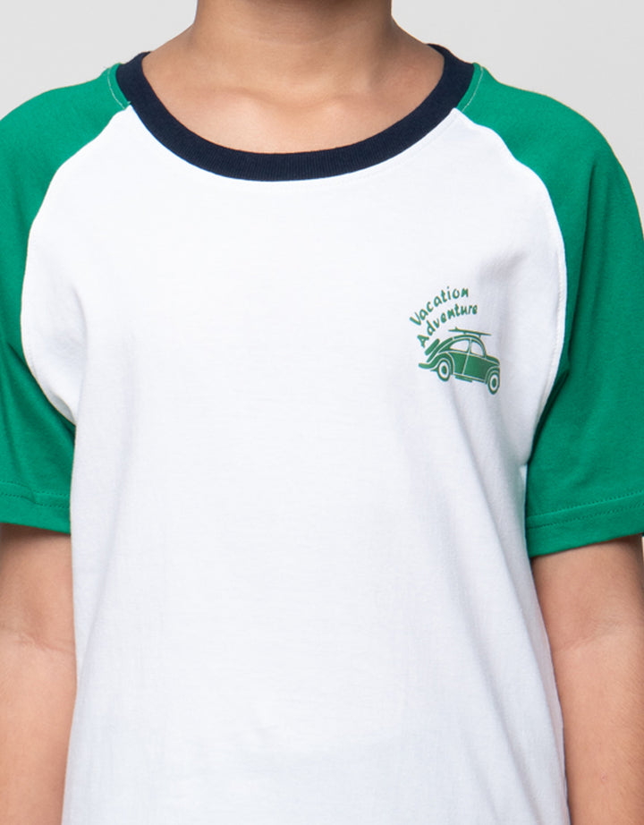 Little M Raglan Ar Vacation Adventure Pakaian Setelan Anak Laki-laki