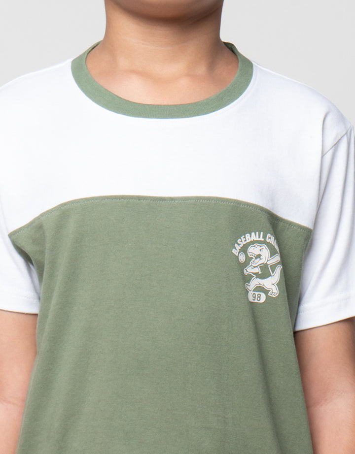 Little M Cutsewn Dino Baseball Pakaian Setelan Anak Laki-laki