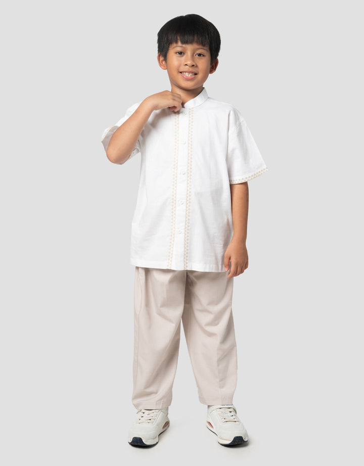 Little M Seasonal Bordir Pintu Kancing Setelan Baju Muslim Anak Laki-laki