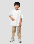 Little M Tekstur Lipit Setelan Baju Muslim Anak Laki-laki