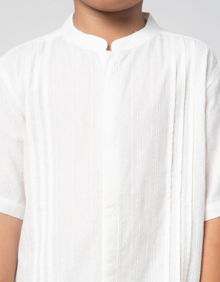 Little M Tekstur Lipit Setelan Baju Muslim Anak Laki-laki