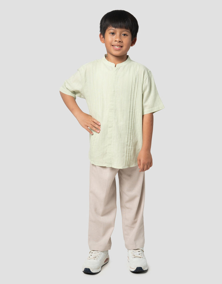 Little M Tekstur Lipit Setelan Baju Muslim Anak Laki-laki
