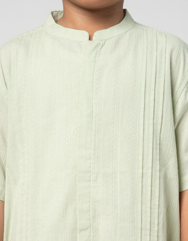 Little M Tekstur Lipit Setelan Baju Muslim Anak Laki-laki