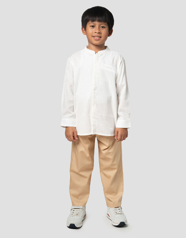 Little M Bordir Tengah Setelan Baju Muslim Anak Laki-laki