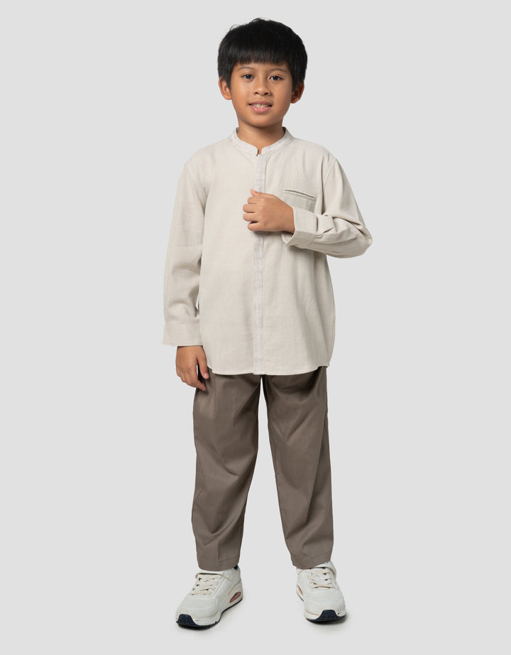 Little M Bordir Tengah Setelan Baju Muslim Anak Laki-laki