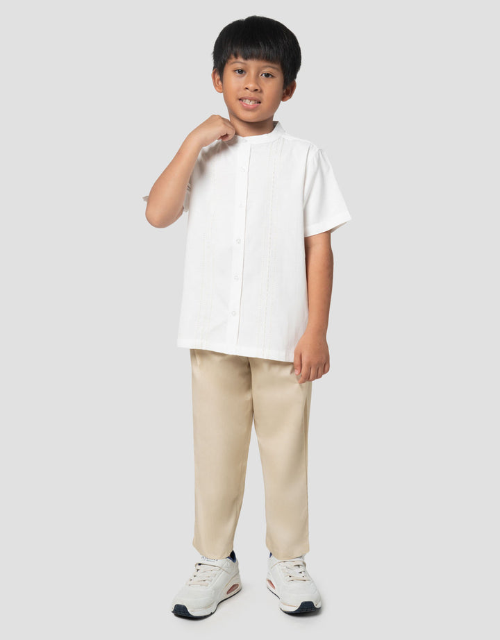 Little M Bordir Titik Wajik Setelan Baju Muslim Anak Laki-laki