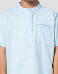 Little M Woven Polos Bahan Slub Setelan Baju Muslim Anak Laki-laki