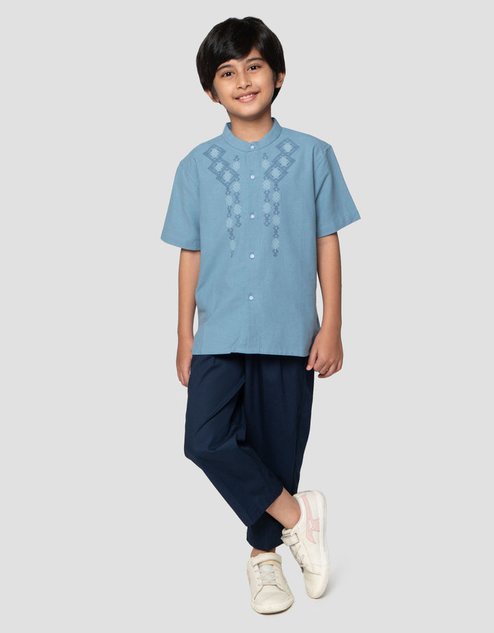 Little M Seasonal Print Pattern Wajik Setelan Baju Muslim Anak Laki-laki