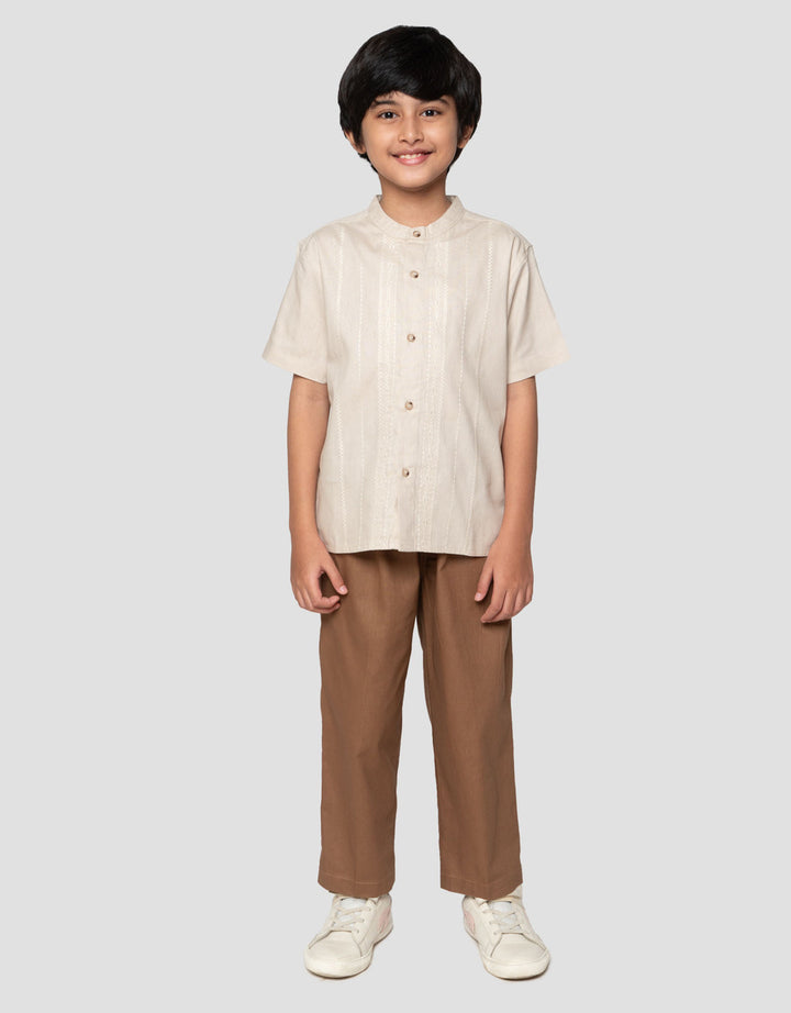 Little M Seasonal Bordir Titik Lurus Setelan Baju Muslim Anak Laki-laki