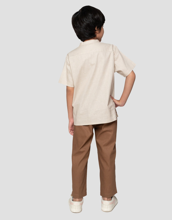 Little M Seasonal Bordir Titik Lurus Setelan Baju Muslim Anak Laki-laki