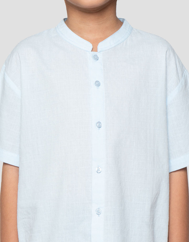 Little M Seasonal Tekstur Kotak Setelan Baju Muslim Anak Laki-laki