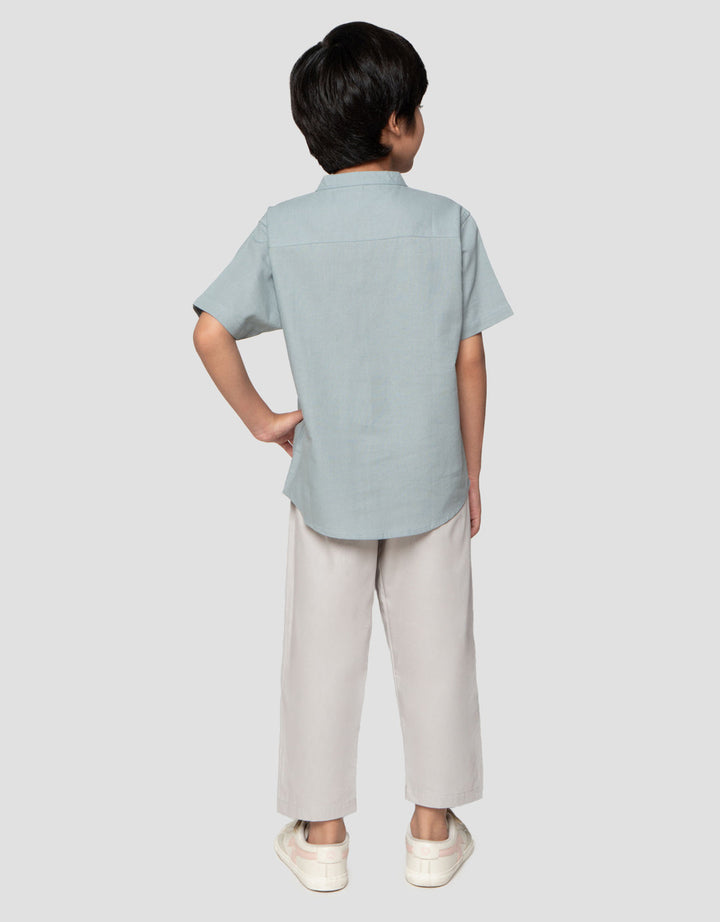 Little M Bordir Daun Setelan Baju Muslim Anak Laki-laki