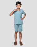 Little M Kerah Tekstur Pakaian Setelan Anak Laki-laki