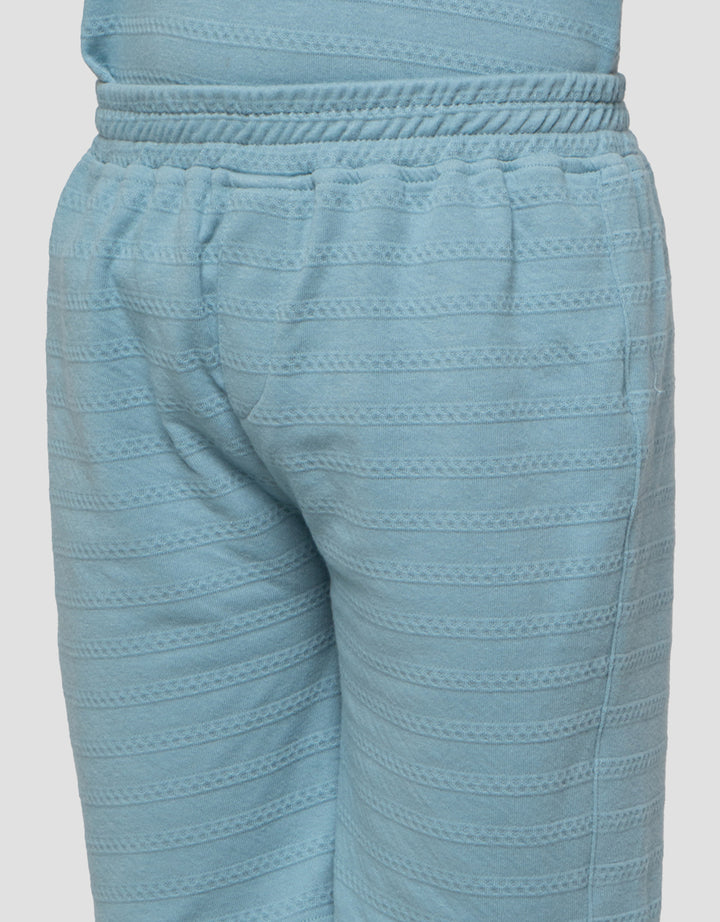 Little M Kerah Tekstur Pakaian Setelan Anak Laki-laki